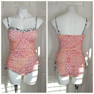 Tommy Bahama Coral Medallion Tankini Top sz XS (fits D/DD cup)